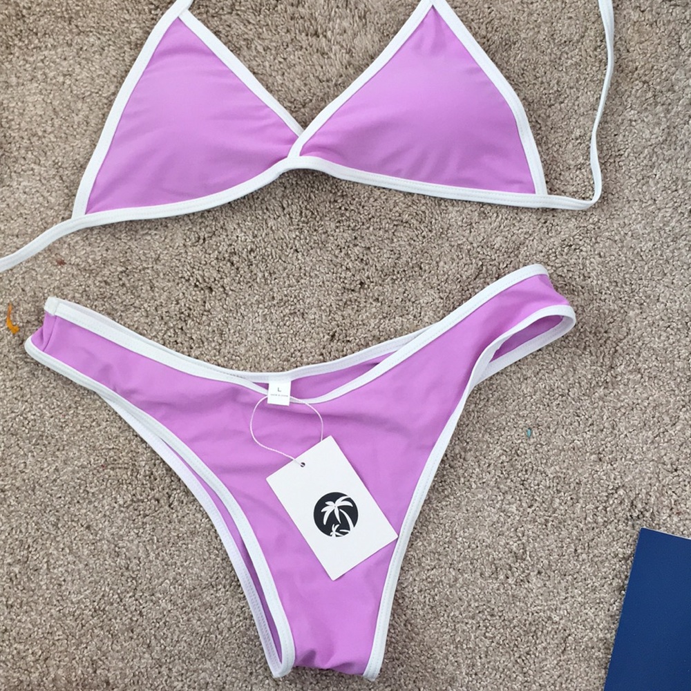**NEW W TAGS** triangle purple bathing suit